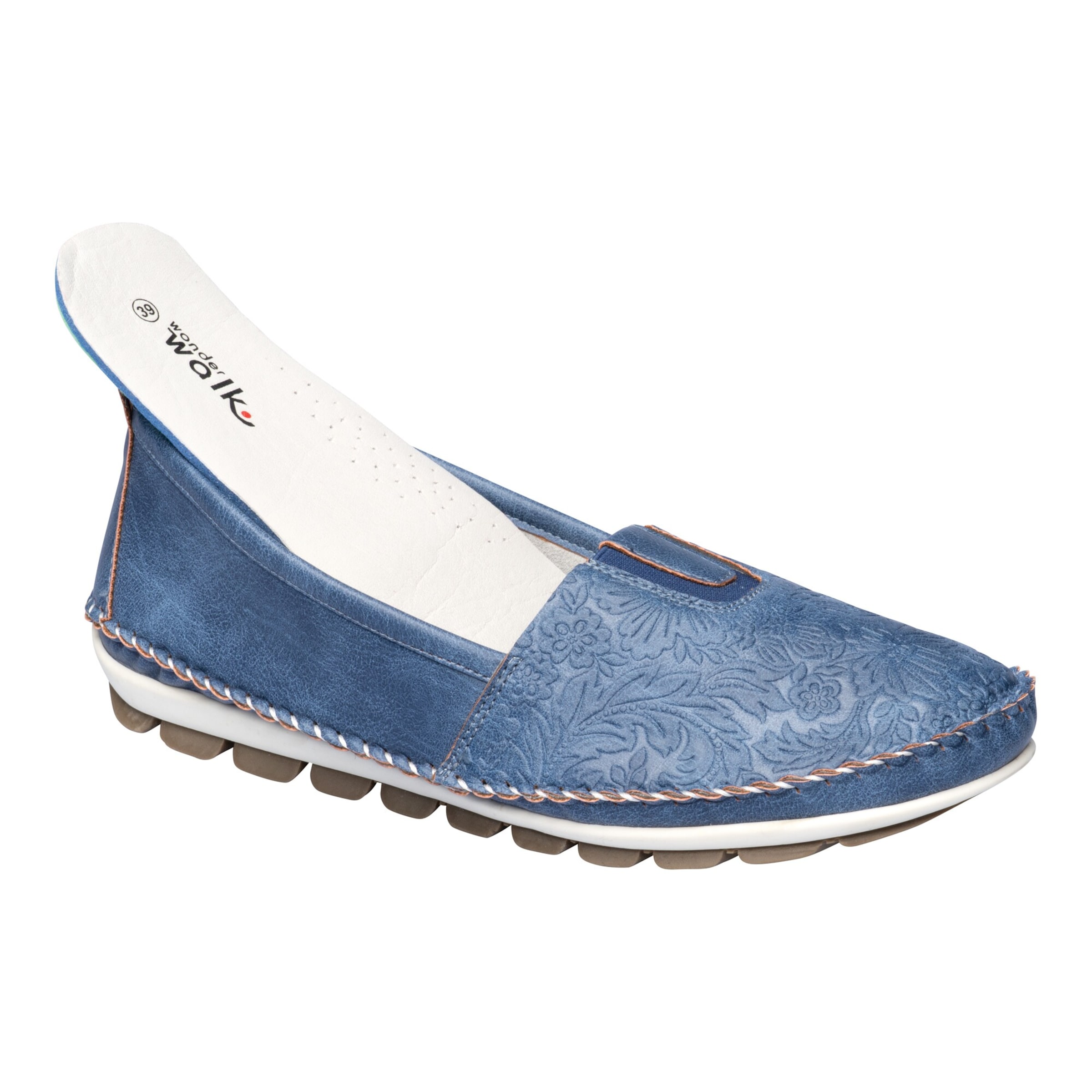 Stretch-Mokassin mit Leder „Sabine“