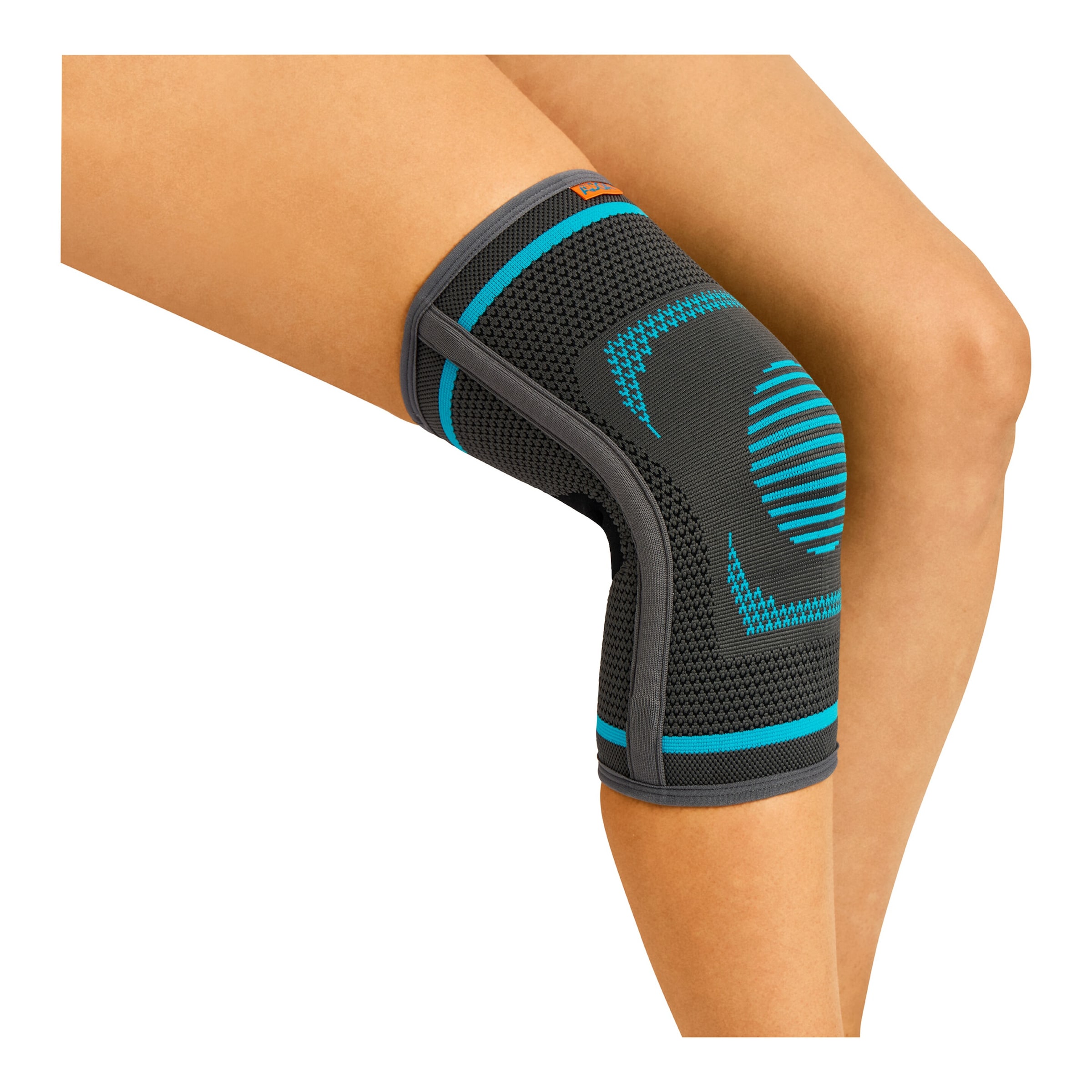 Kniebandage mit Stabilisatoren grau