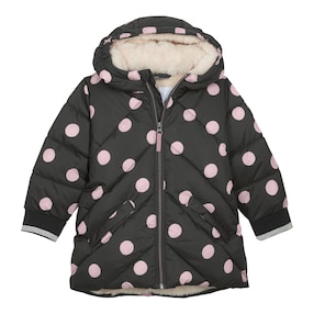 Parka mit Kapuze und Plüschfutter Punkte