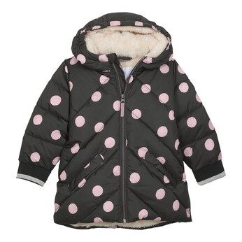 Parka mit Kapuze und Plüschfutter Punkte