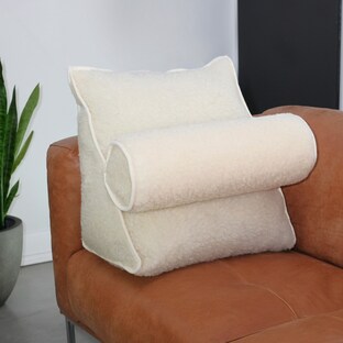 Coussin de lecture en laine vierge avec cale-nuque