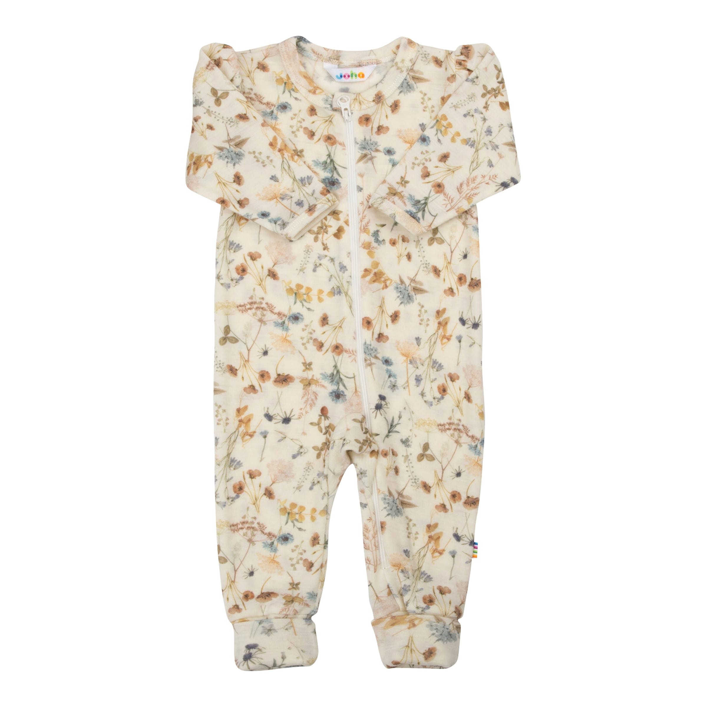 Joha Woll-Overall mit Klappfuß Blumen