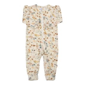 Woll-Overall mit Klappfuß Blumen