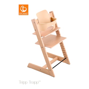Ensemble complet chaise haute évolutive chêne avec ensemble bébé