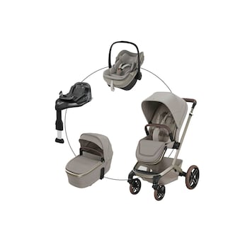 Kombikinderwagen Fame Travel-Set ink. Babyschale Pebble Slide Pro und Isofix-Basis Familyfix Slide Pro