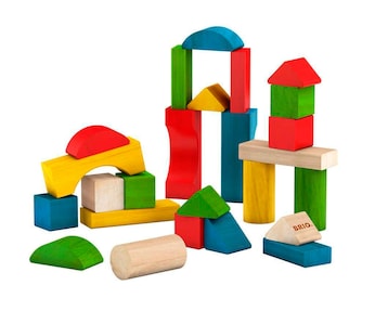 Bunte Holzbausteine, 25 Teile