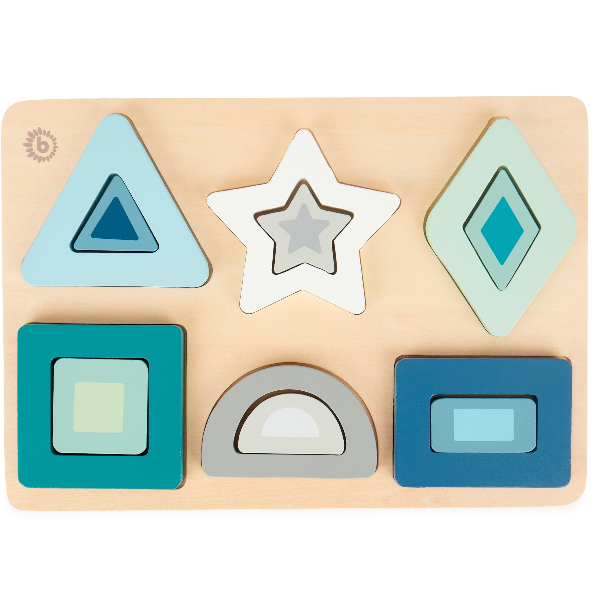 Bieco Geometrisches Puzzle aus Holz - ab 12 Monate