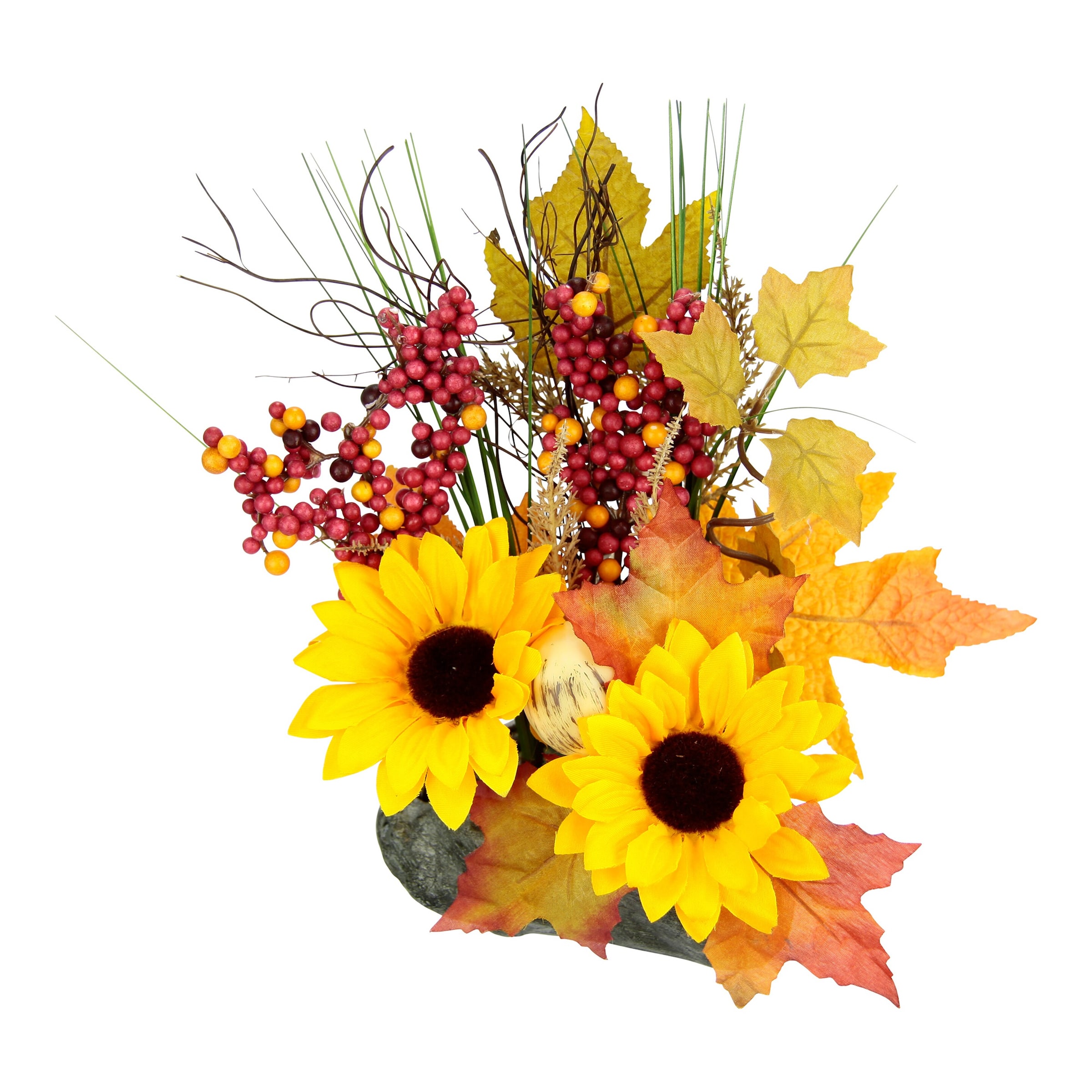 Kunstblumengesteck "Sonnenblumen auf Stein"