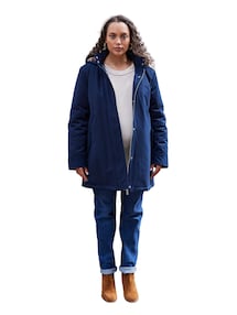2-in-1-Umstandsjacke / Tragejacke mit Leo-Kunstfellfutter