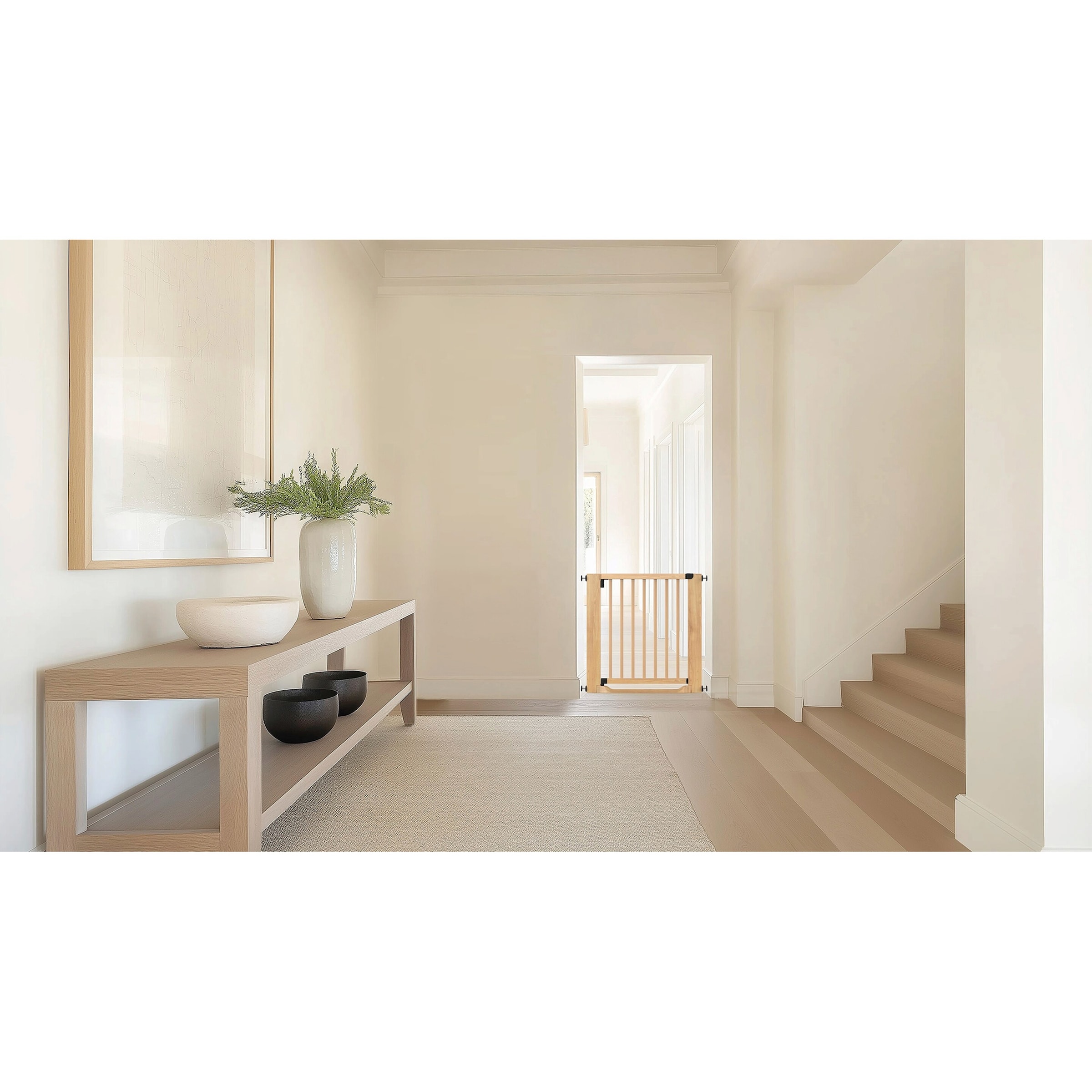 Tür- & Treppenschutzgitter Easylock Holz mit Flatstep 79-87cm