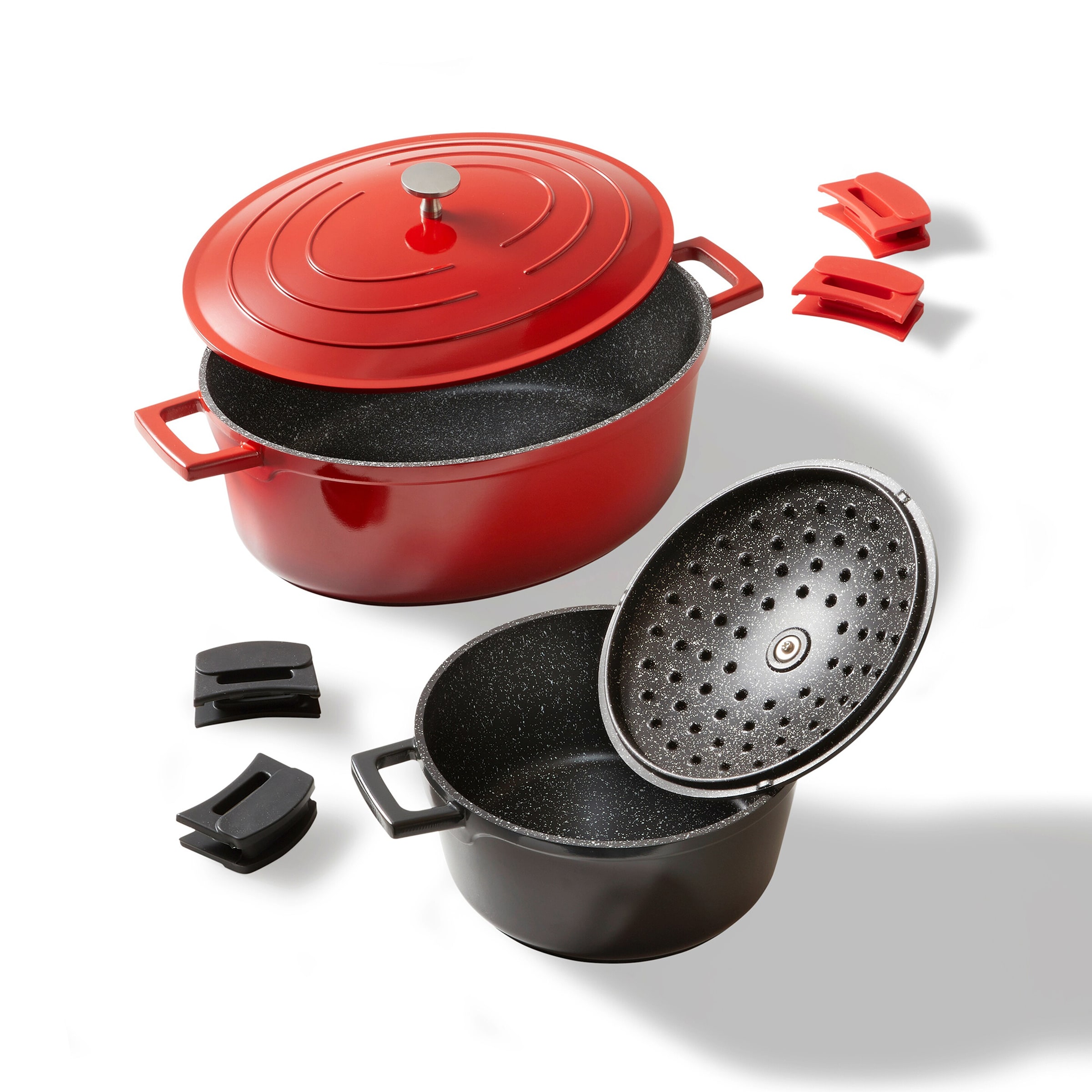 STONELINE® STONELINE Cocotte Bräter Set 2-teilig | mit Deckeln