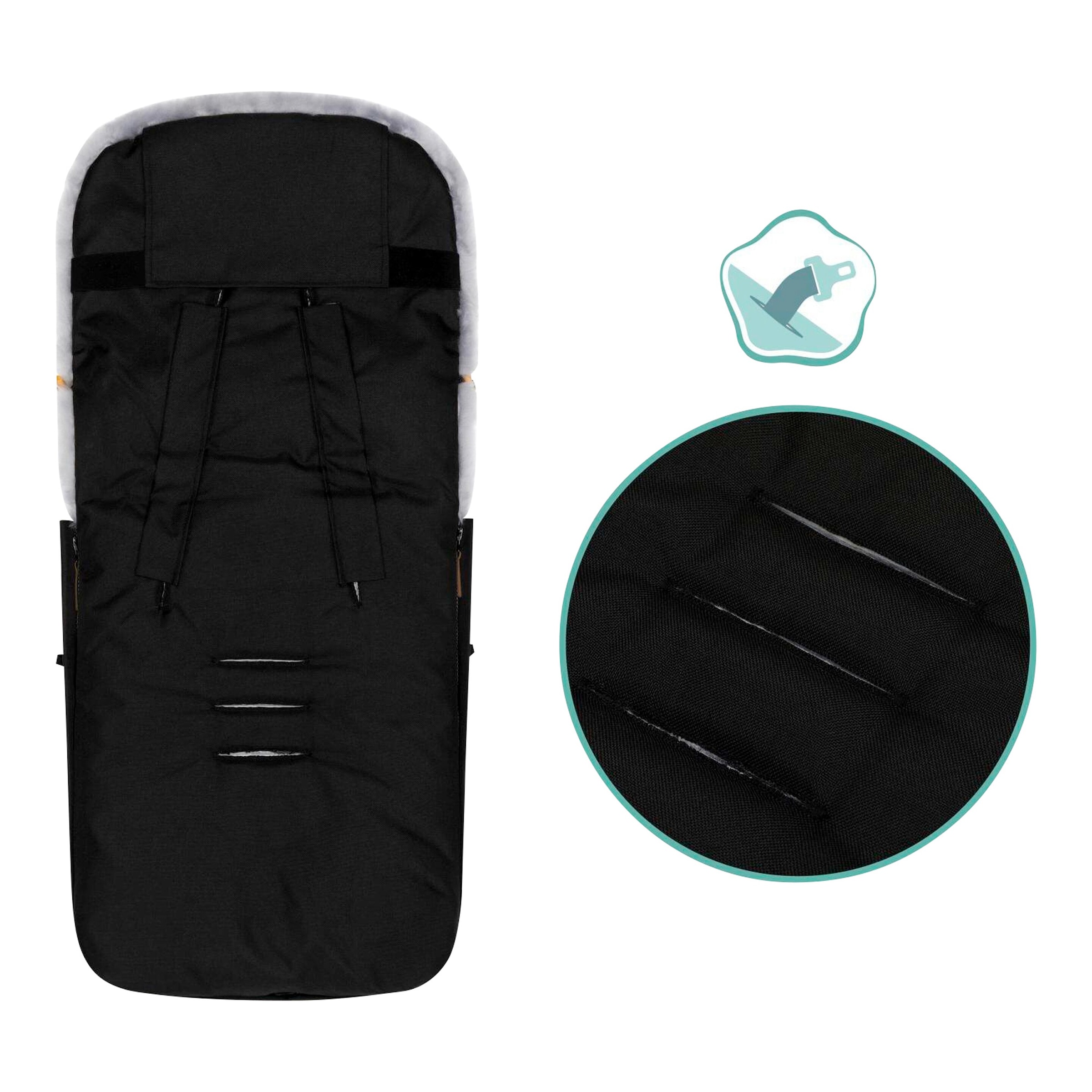 Thumbnail - Babycab Winterfußsack Lammfell Lille Alpina schwarz