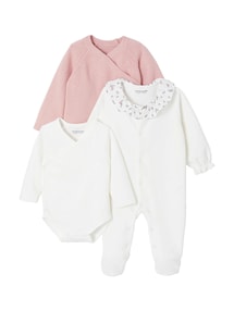 Baby Geschenk-Set zur Geburt: Jäckchen, Strampler & Body