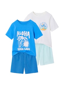 2er-Pack kurze Schlafanzüge ALOHA, Recycling-Baumwolle, Kinder