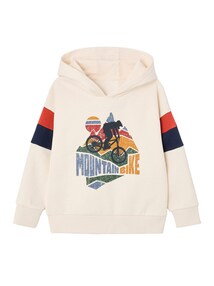 Jungen Kapuzensweatshirt mit Prints ADVENTURE, Recycling-Polyester