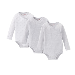3er-Pack Wickelbodys langarm 