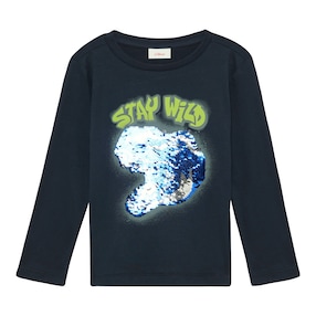 T-shirt manches longues dino en sequins