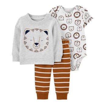 3-tlg. Set Body kurzarm, Sweatshirt und Jogginghose Tiger