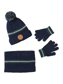 Geschenkset: Rentier-Mütze, Rundschal & Handschuhe für Jungen