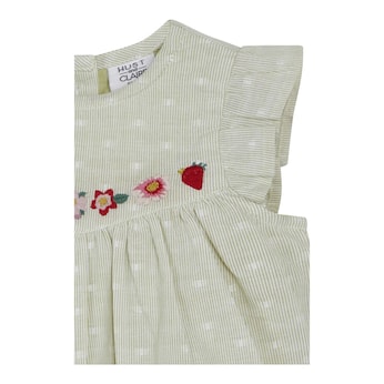 Webkleid mit Flügelarm Blumenstickerei