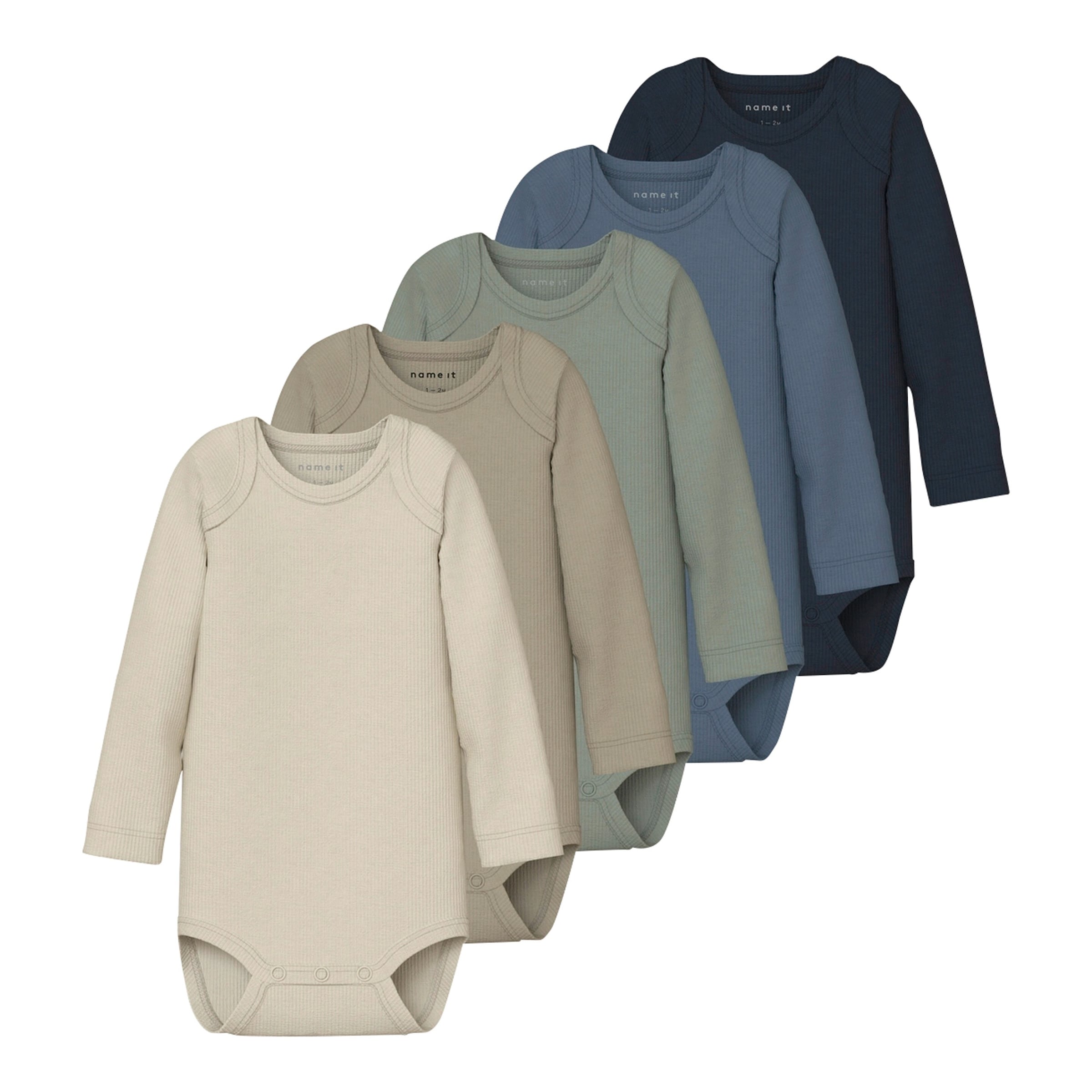 Name It 5er-Pack Body langarm Rippqualität
