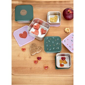 3tlg. Set Edelstahl Snackbox Happy Rascals