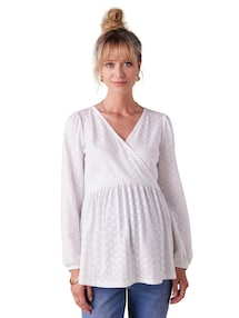 Besticktes Blusenshirt für Schwangerschaft und Stillzeit