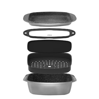 STONELINE Bräter und Back Set 5-teilig 39x22 cm | mit Deckeln