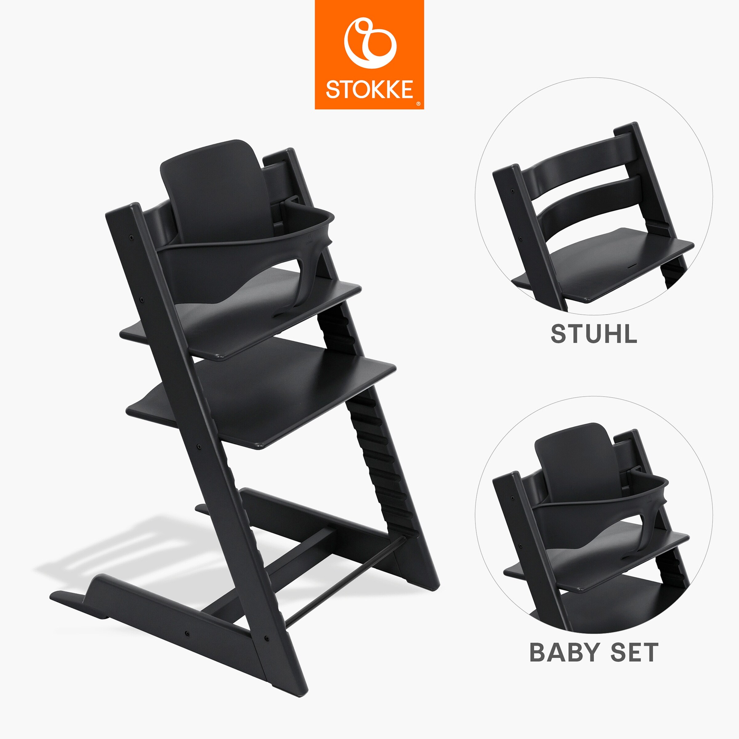 Stokke® Tripp Trapp® Bundle Treppenhochstuhl Eiche inkl. Babyset