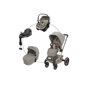Kombikinderwagen Fame  Travel-Set inkl. Babyschale Coral Slide Pro und Isofix-Basis Familiyfix Slide Pro