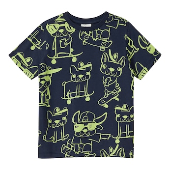 T-shirt chiens skateboards