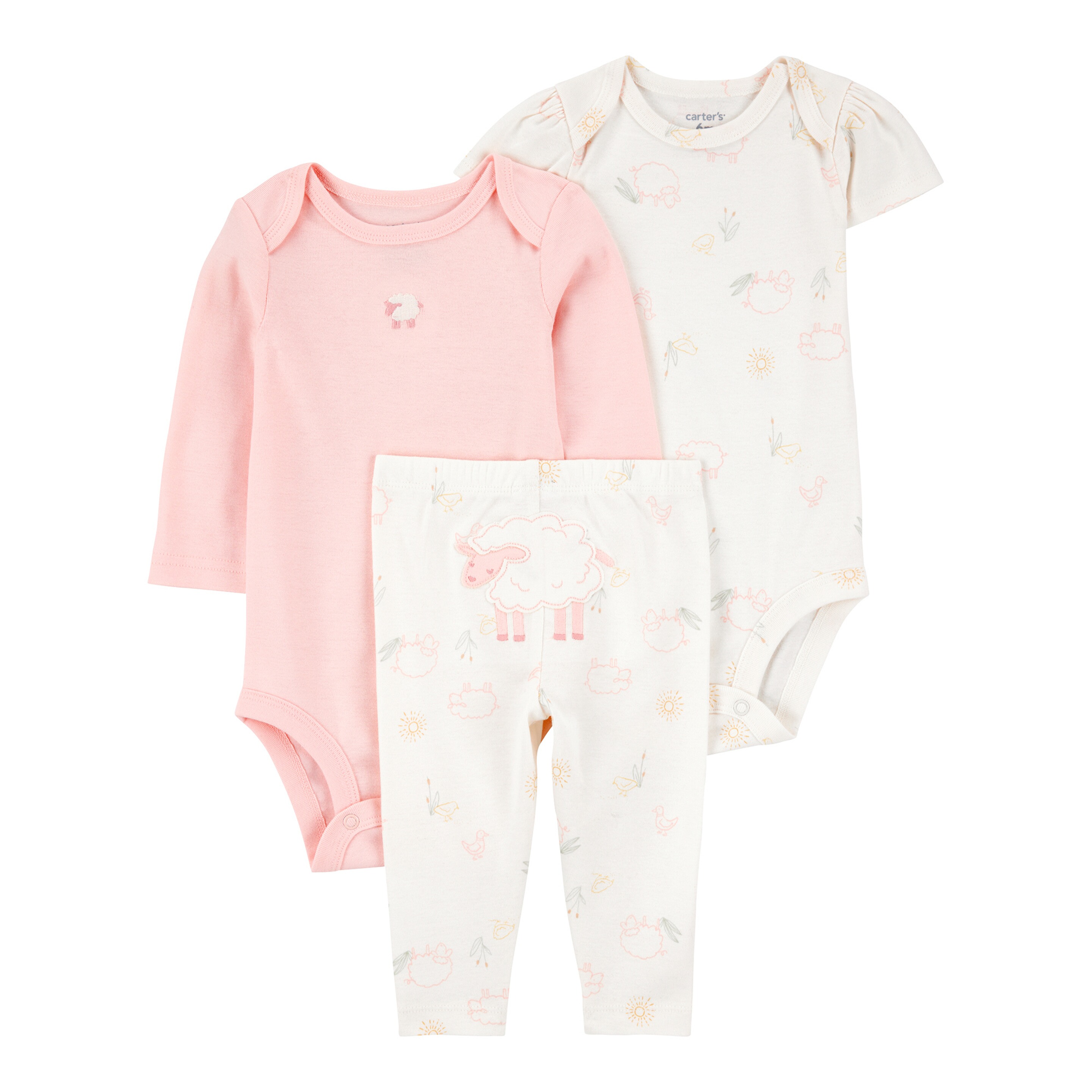 3-tlg. Set Body kurzarm, Body langarm und Leggings Schafe