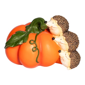 Dekofigur "Igel auf dem Kürbis"