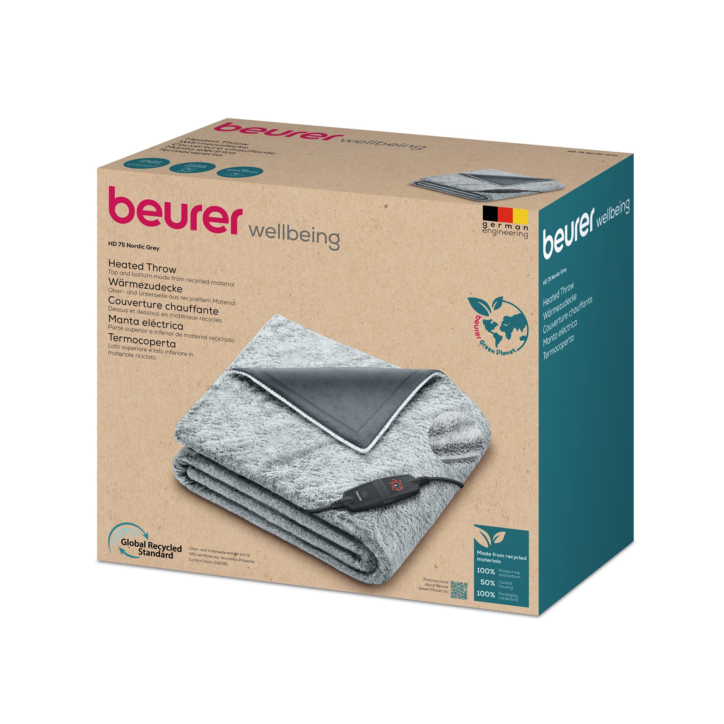 BeurerHeizdecke HD 75 Nordic Grey