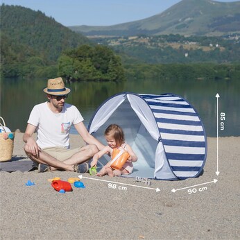 Strandmuschel Marinière mit UV-Schutz 50+