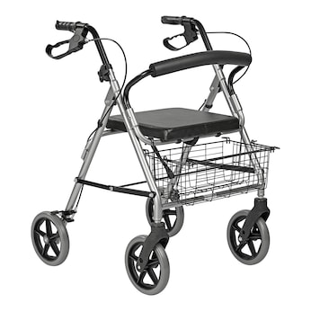 Aluminium rollator "Klassiek", met mand, in hoogte verstelbaar