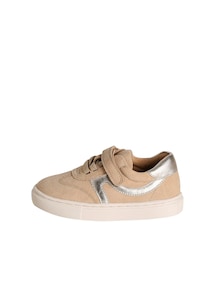 Ledersneakers mit elastischer Schnürung und Klett Kinder