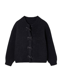 Strickjacke Mädchen mit Samtschleifen