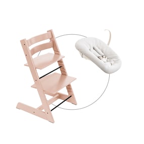 Ensemble complet chaise haute avec kit nouveau-né vanilla white