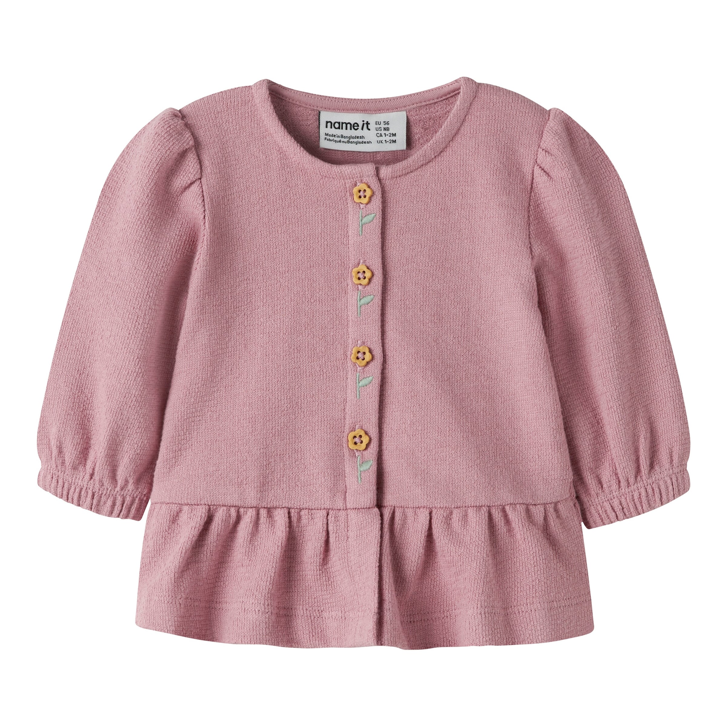 Name It Sweatjacke mit Schößchen Blumenknöpfe