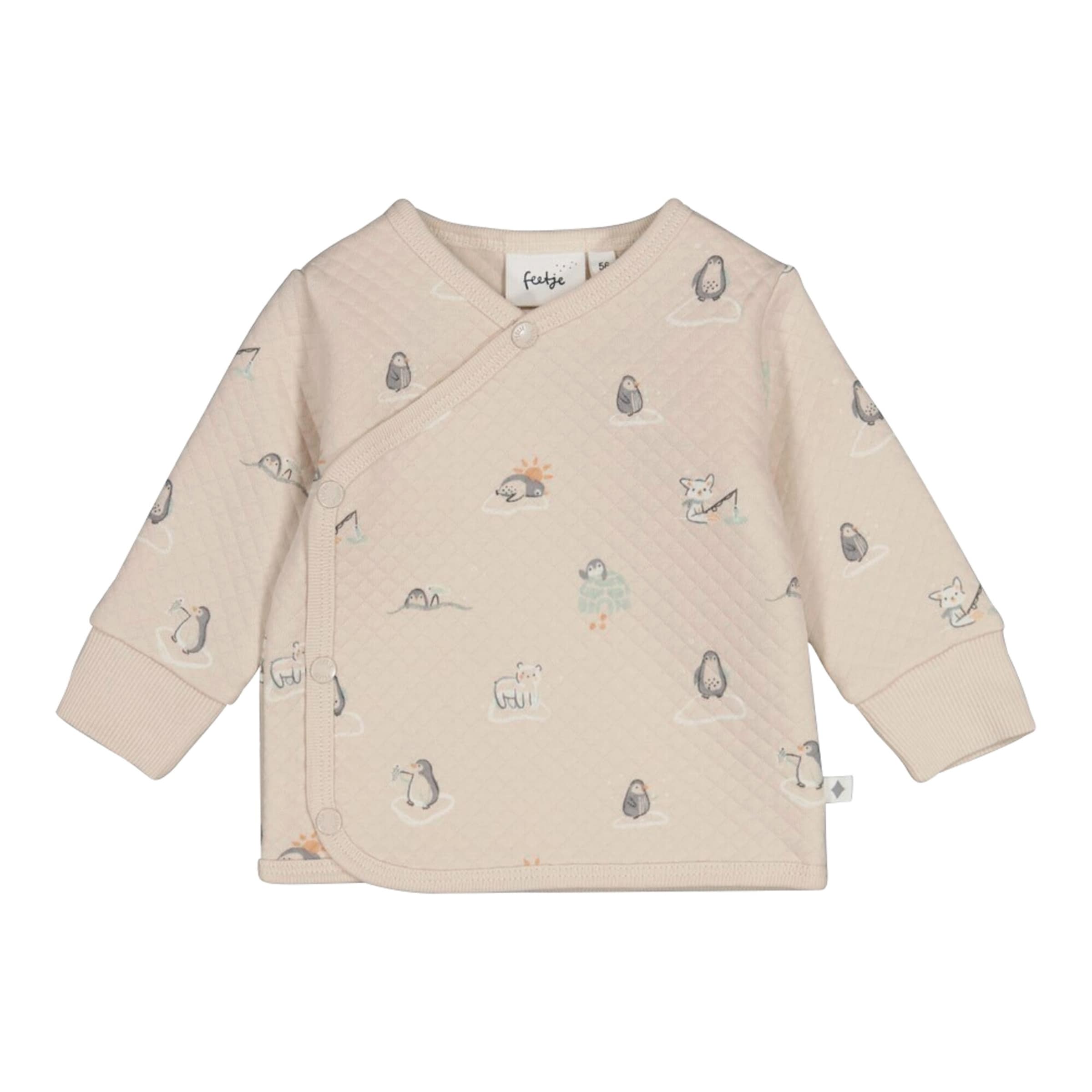 Feetje Wickelshirt langarm Pinguine Waffelpiqué