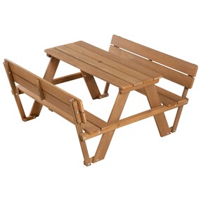 Kindersitzgruppe 'PICKNICK for 4' Outdoor +, teak, mit Lehne und Bankkissen Little Stars 