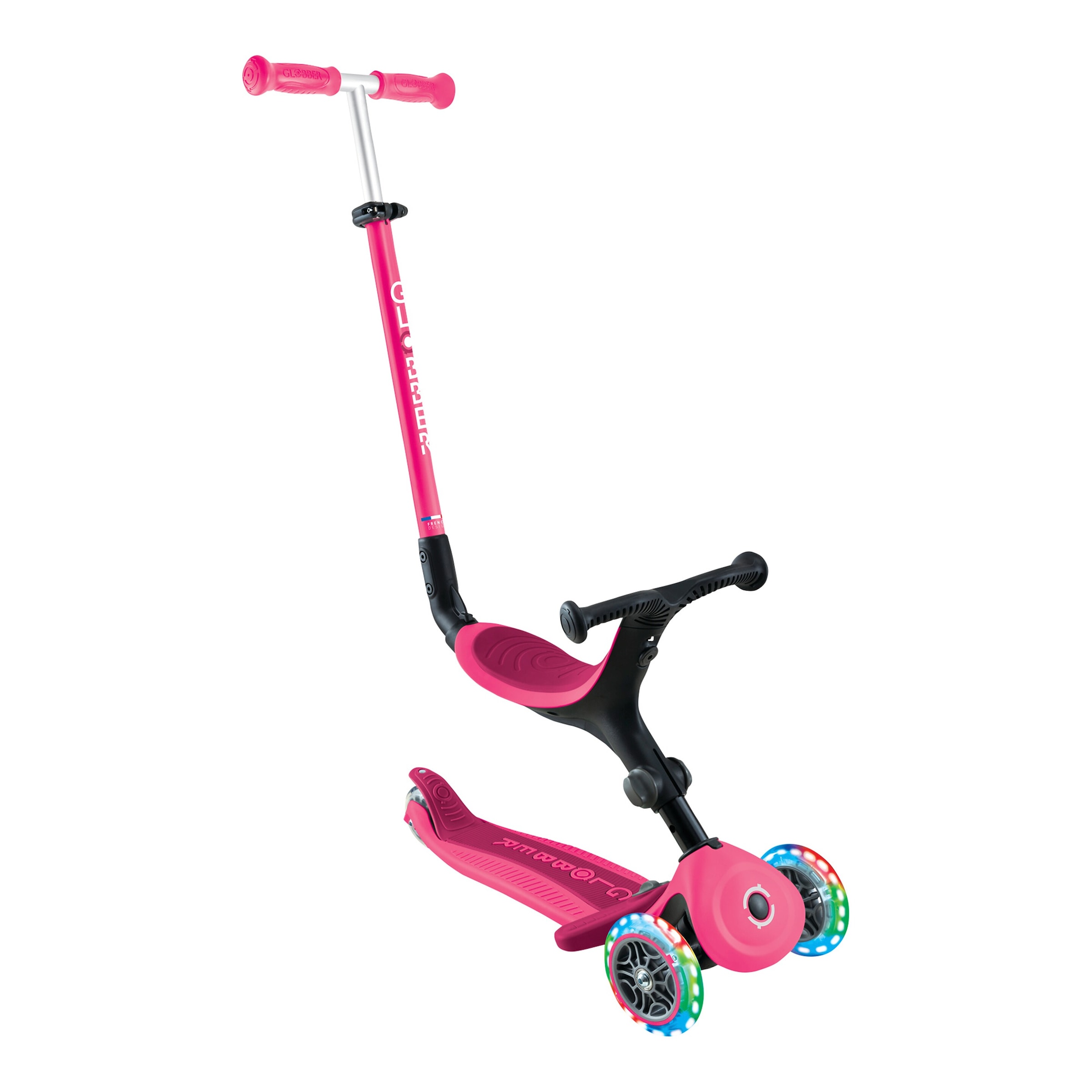 Globber Scooter 3in1 Go-Up active mit Leuchtrollen