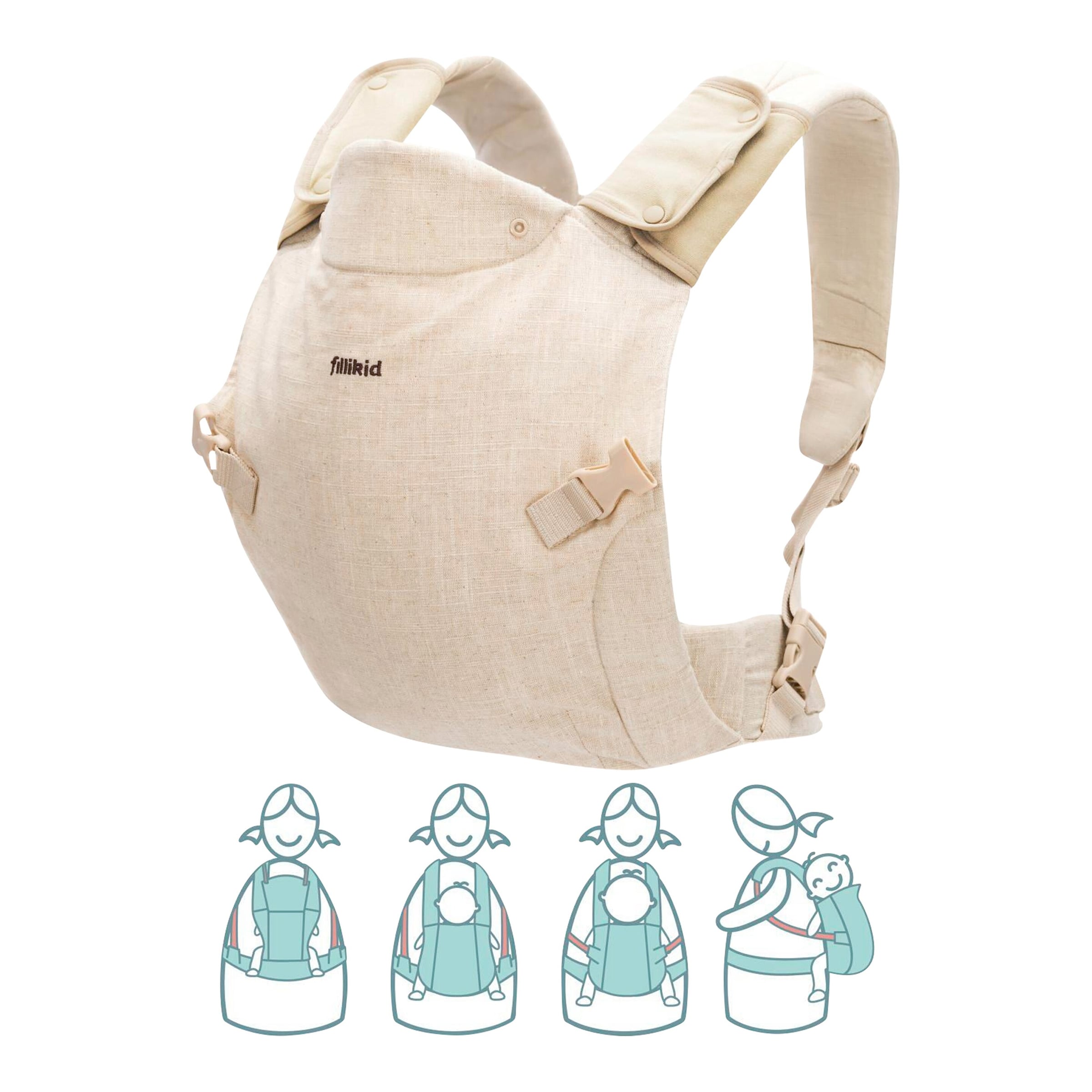 Fillikid Babytrage Natural, 2 Tragepositionen