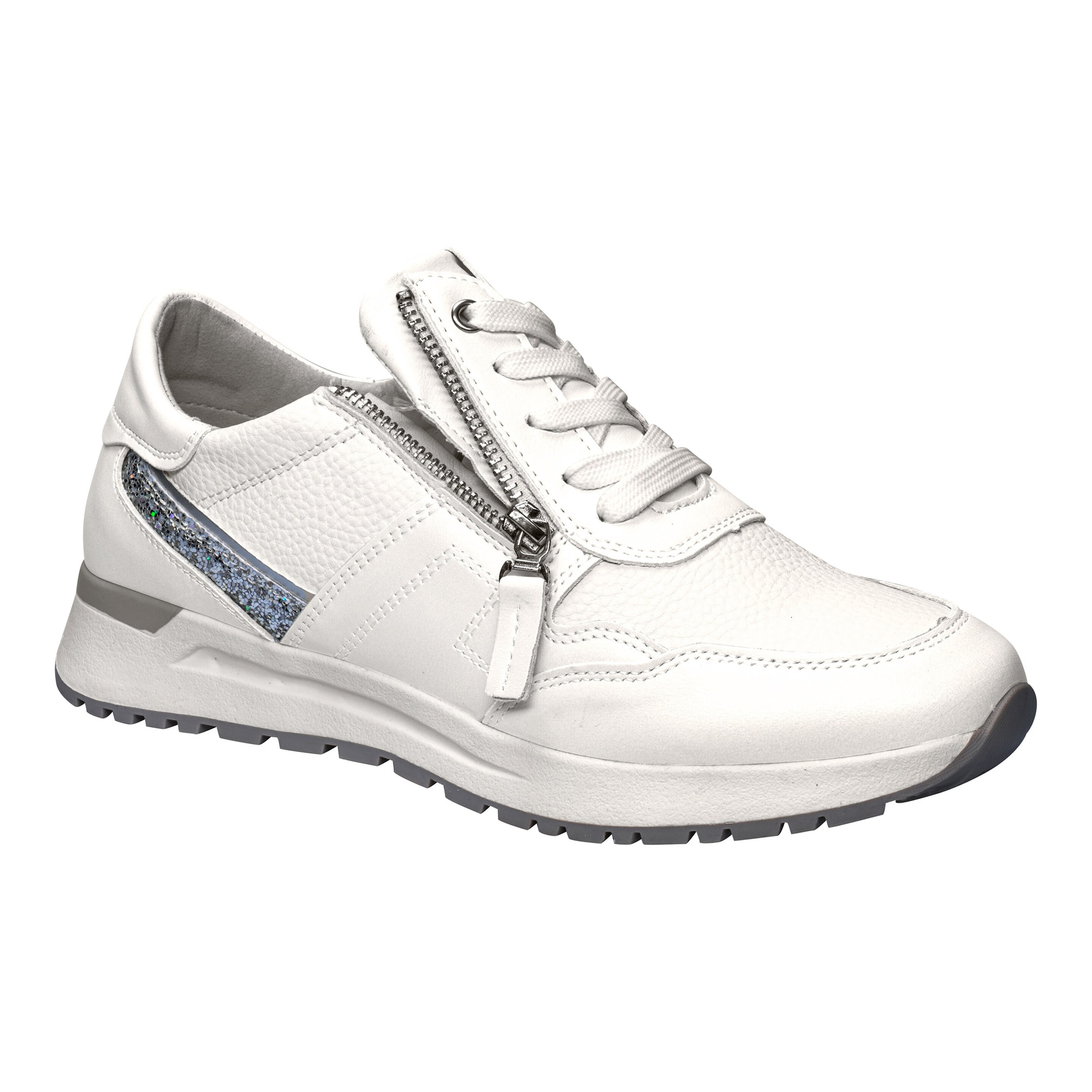 Leder-Komfortsneaker "Glitzer"