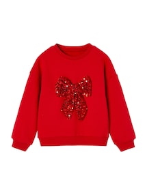 Mädchen Weihnachts-Sweatshirt mit Pailletten-Schleife