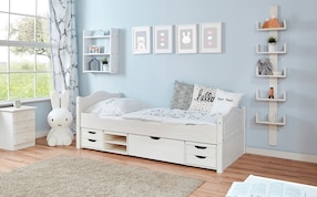 Einzelbett "Leni" 90x200 Kiefer Weiß