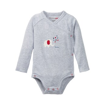 3er-Pack Wickelbodys langarm Elefant Ringel