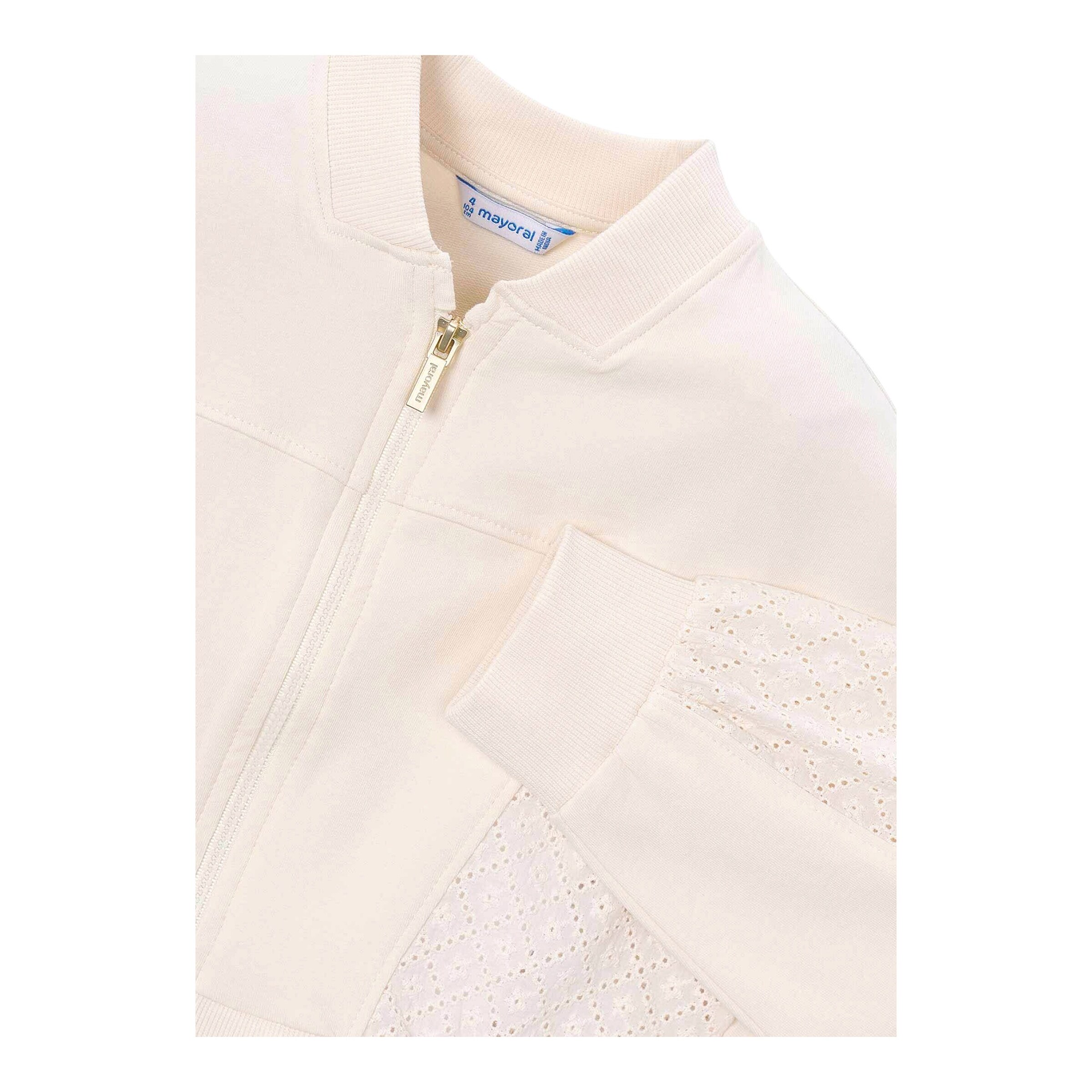 Sweatjacke mit Lochstickerei