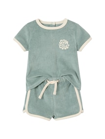 Baby-Set aus Frottee: T-Shirt & Shorts